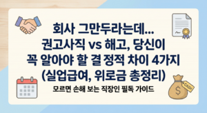 “사직서 쓰면 끝? 권고사직과 해고의 차이점, 실업급여·위로금 총정리 (모르면 손해!) 5 권고사직과 해고