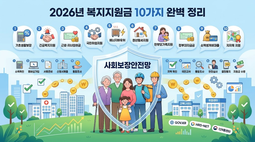 2026년 생활이 어렵다면 꼭 신청해야 하는 복지지원금 10가지 1 복지 지원금